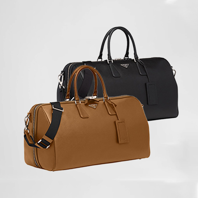 prada saffiano leather duffle travel bag